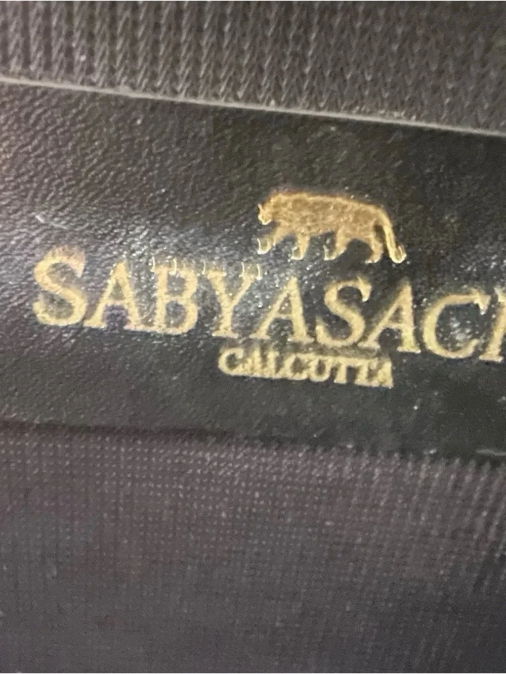 Sabyasachi Black womens Wallet with Gold Logo Accent
